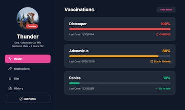VetDex Vet Records Tracker gallery image