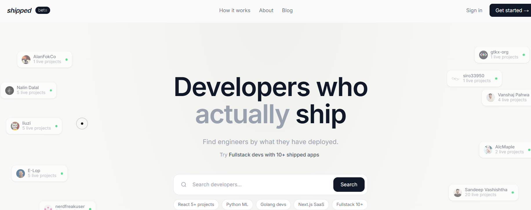 Shipped : Find developers who ship gallery image