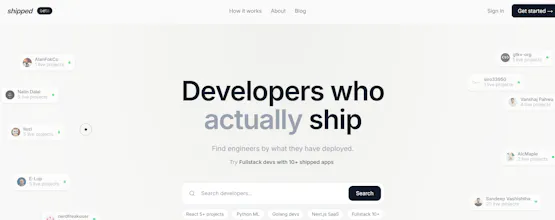 Shipped : Find developers who ship gallery image
