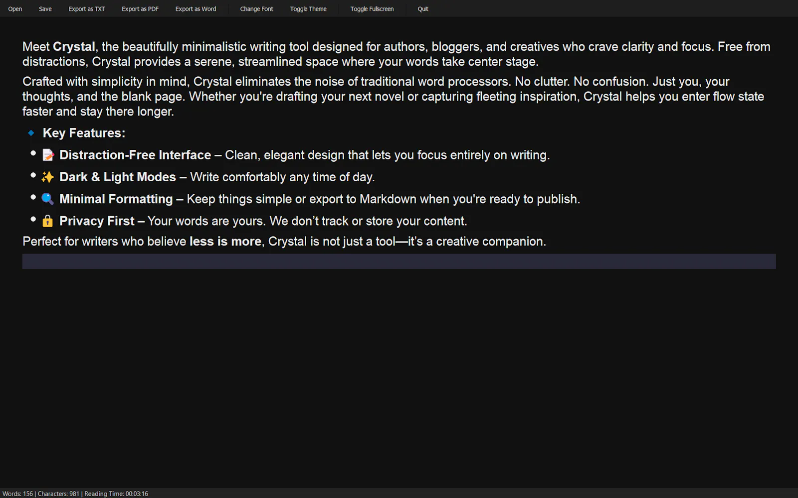 crystal screenshot 1