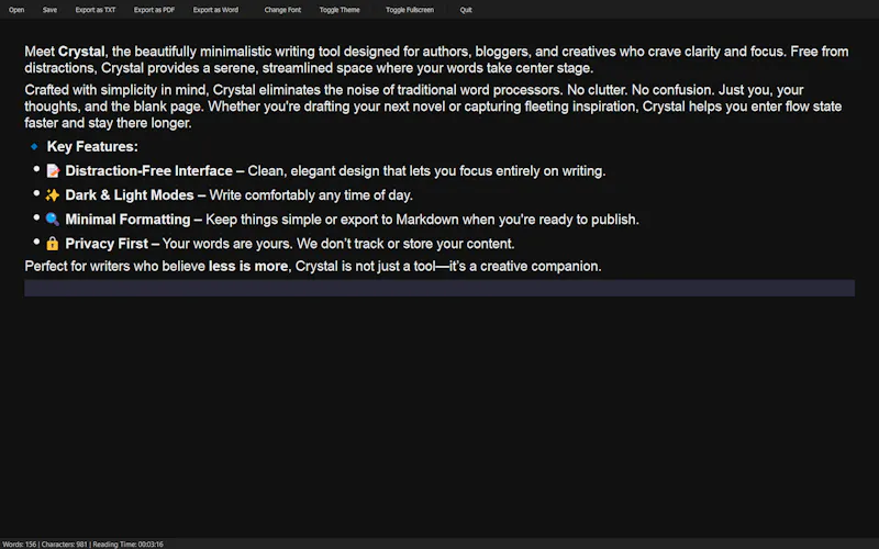 crystal screenshot 1