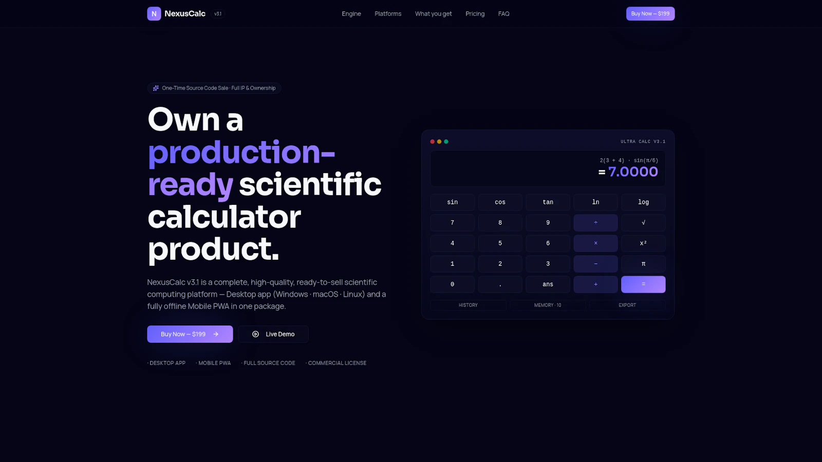 Nexus Calculator screenshot 1