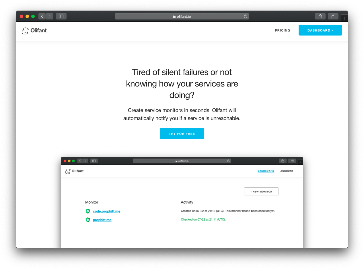 Olifant - web service monitoring gallery image