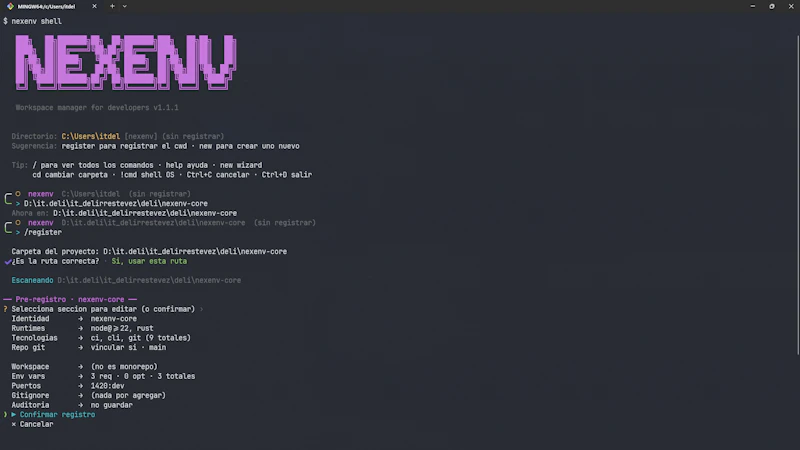 Nexenv – Dev Environment Manager screenshot 3
