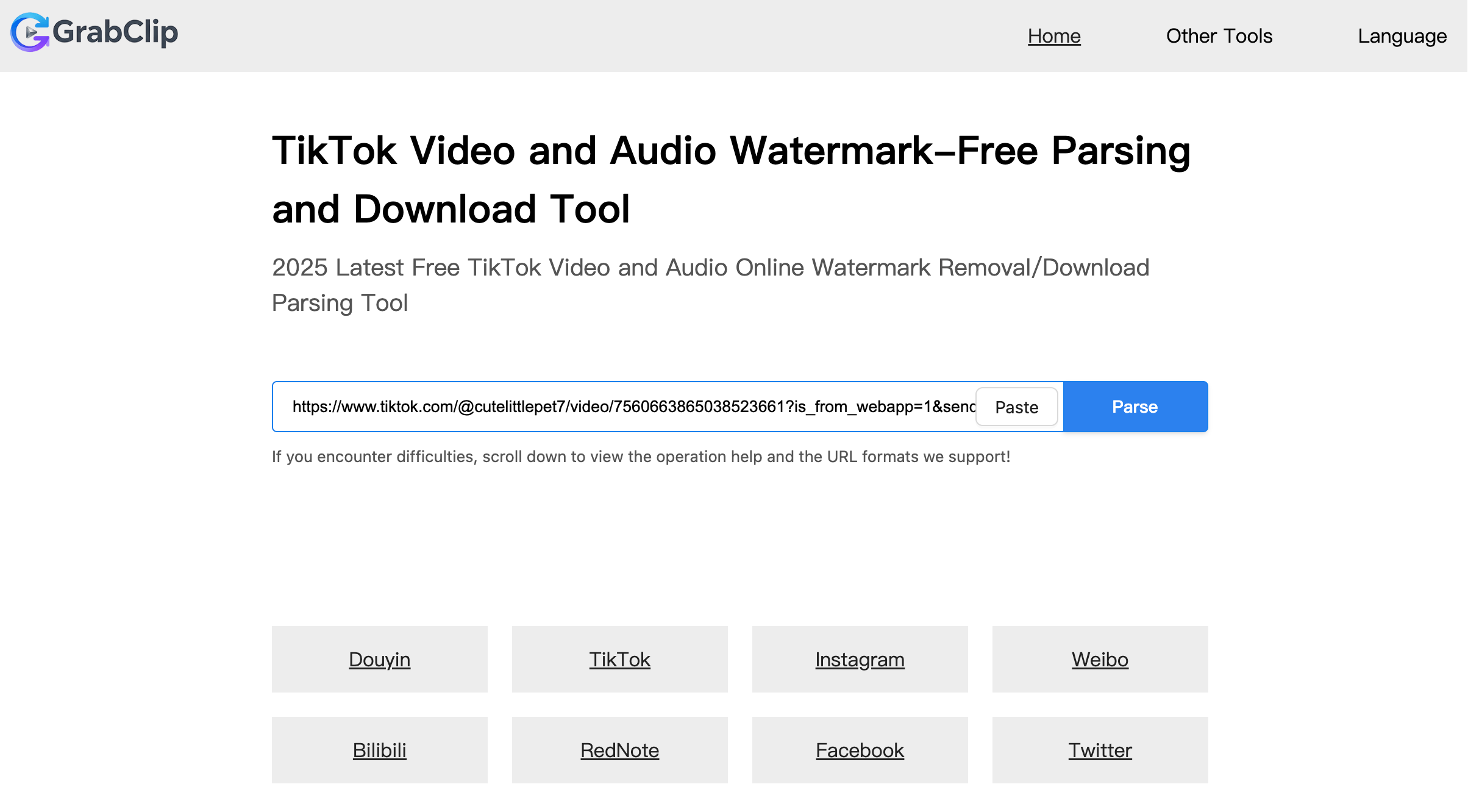 GrabClip.com - Screenshot 2 showing product features and functionality