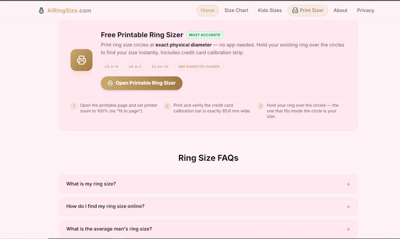 AIRingSize.com screenshot 3
