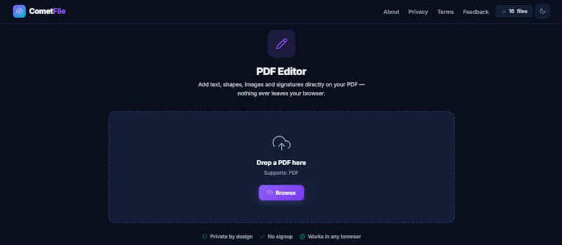 CometFile screenshot 2