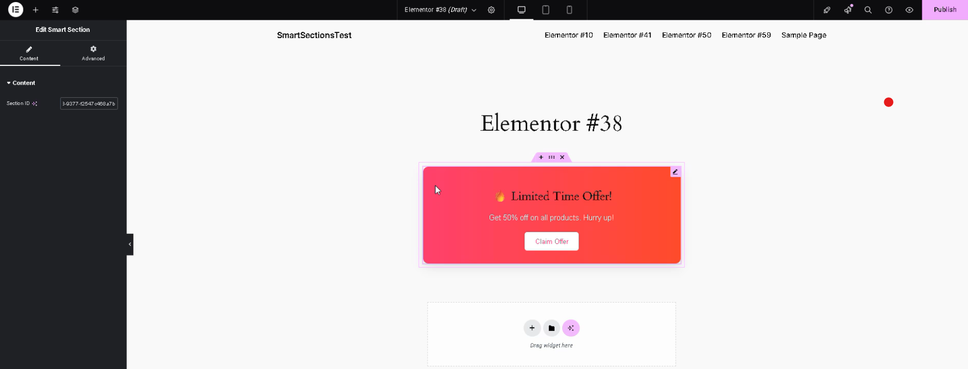 Media Bahagian pintar untuk elemen - Muatkan Blok HTML/CSS/JS Bergaya Dinamik di Elementor 4