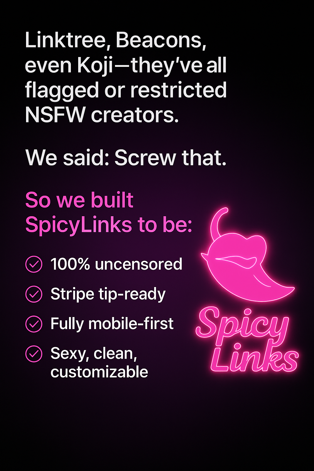 Linktree dijo No. Construimos Spicylinks. media 4