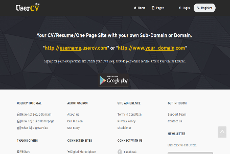 UserCV - Personal CV Page or Company Page with built-in Blog
