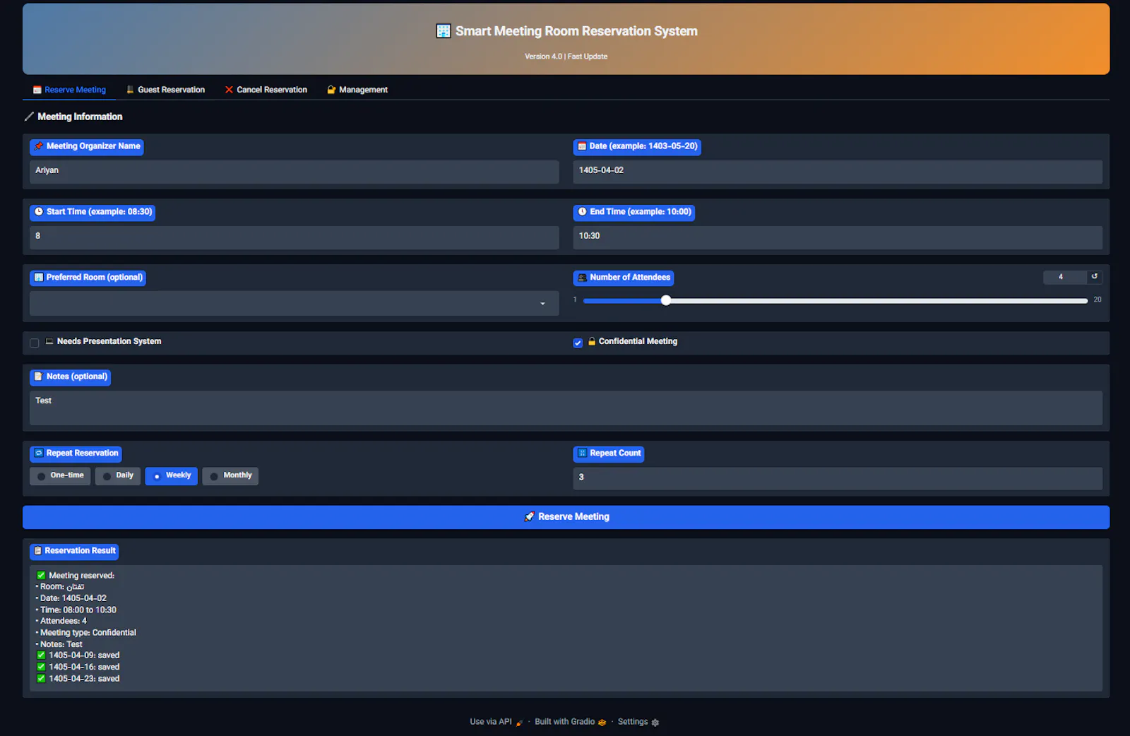 Smart Meeting Room Booking System screenshot 1