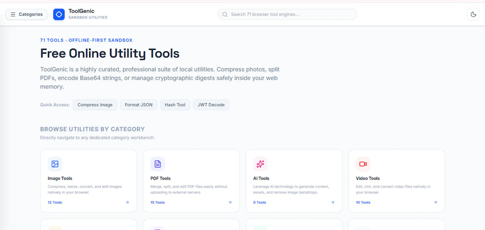 ToolGenicHub — Free Online Utility Tools screenshot 1