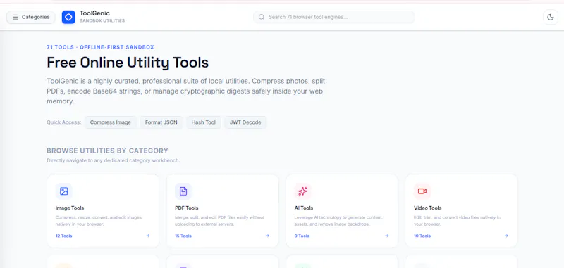 ToolGenicHub — Free Online Utility Tools screenshot 1