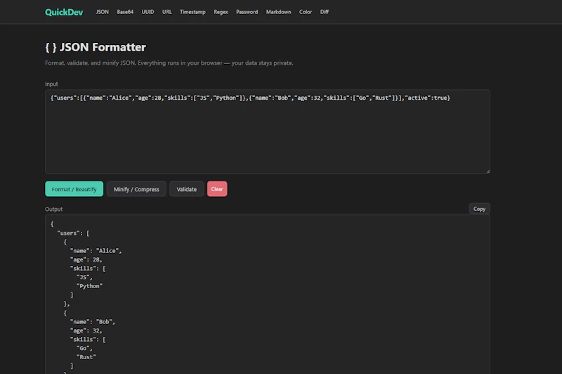QuickDev screenshot 2