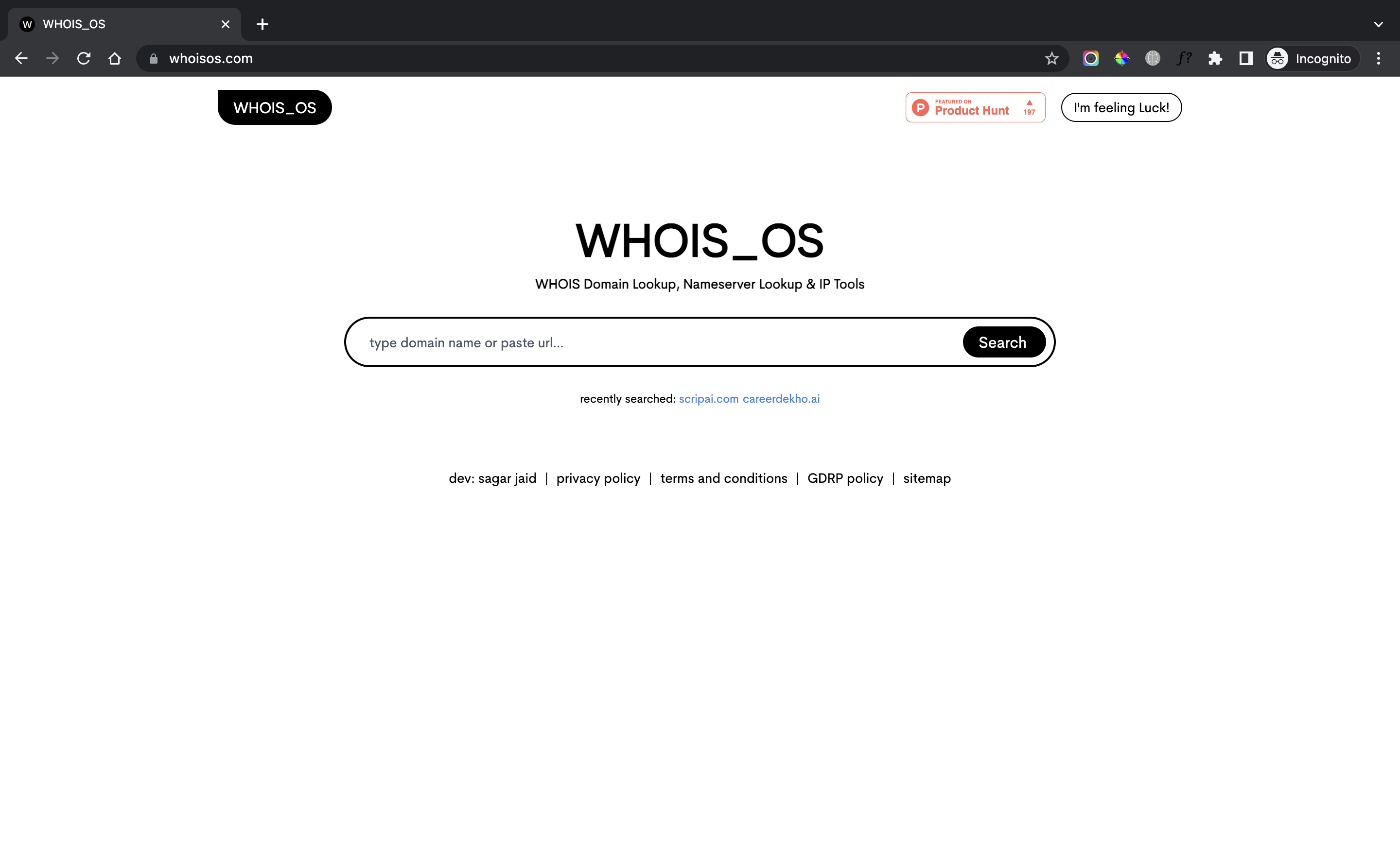 Whois_os - 도메인, 네임 서버 조회 및 IP 도구 미디어 1