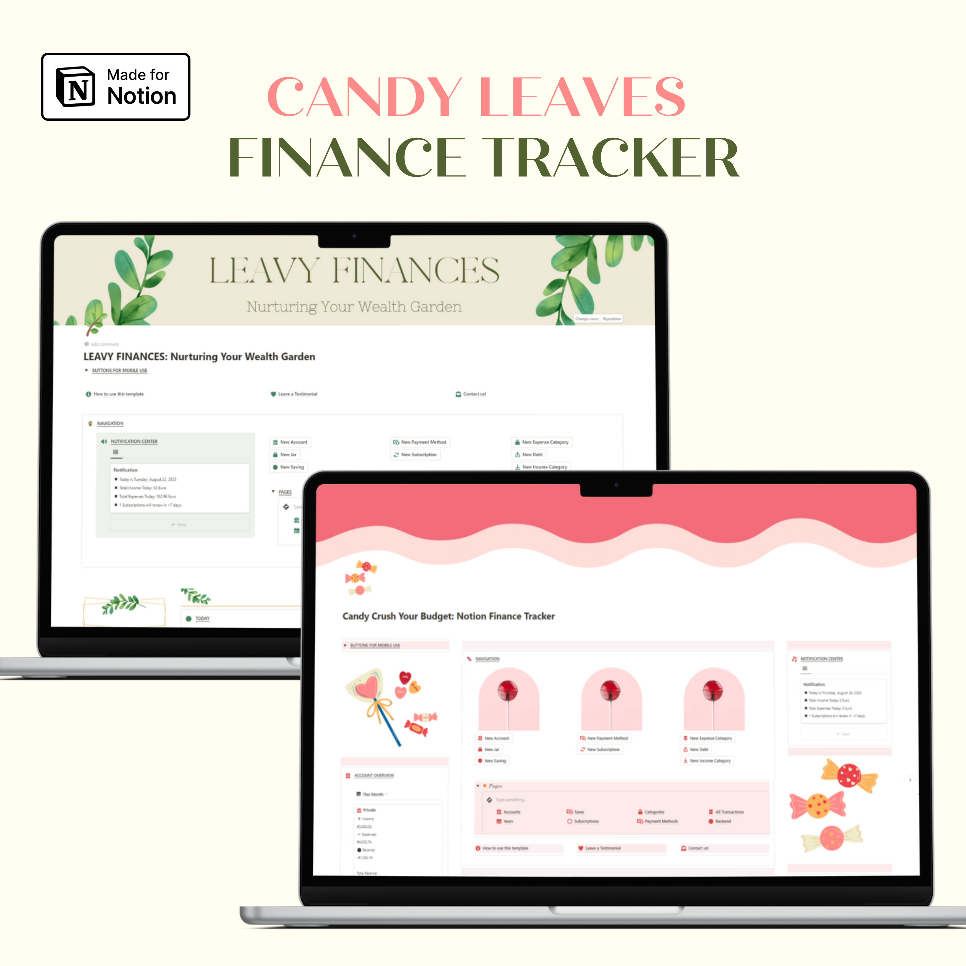 Candy Leaves Notion Finance Tracker