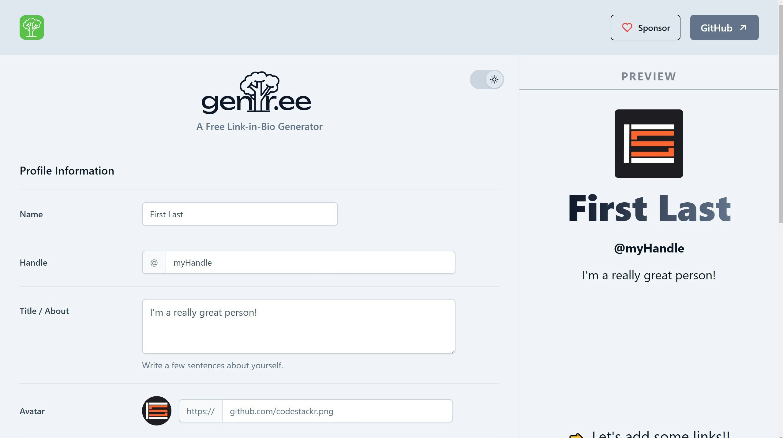 genTr.ee - 即使在Twitter上有效的免费链接生物生成器！媒体2