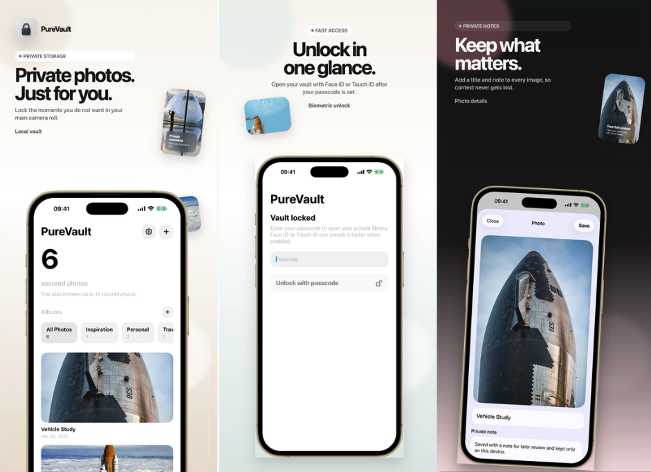 PureVault: Local Private Photo Vault iOS gallery image