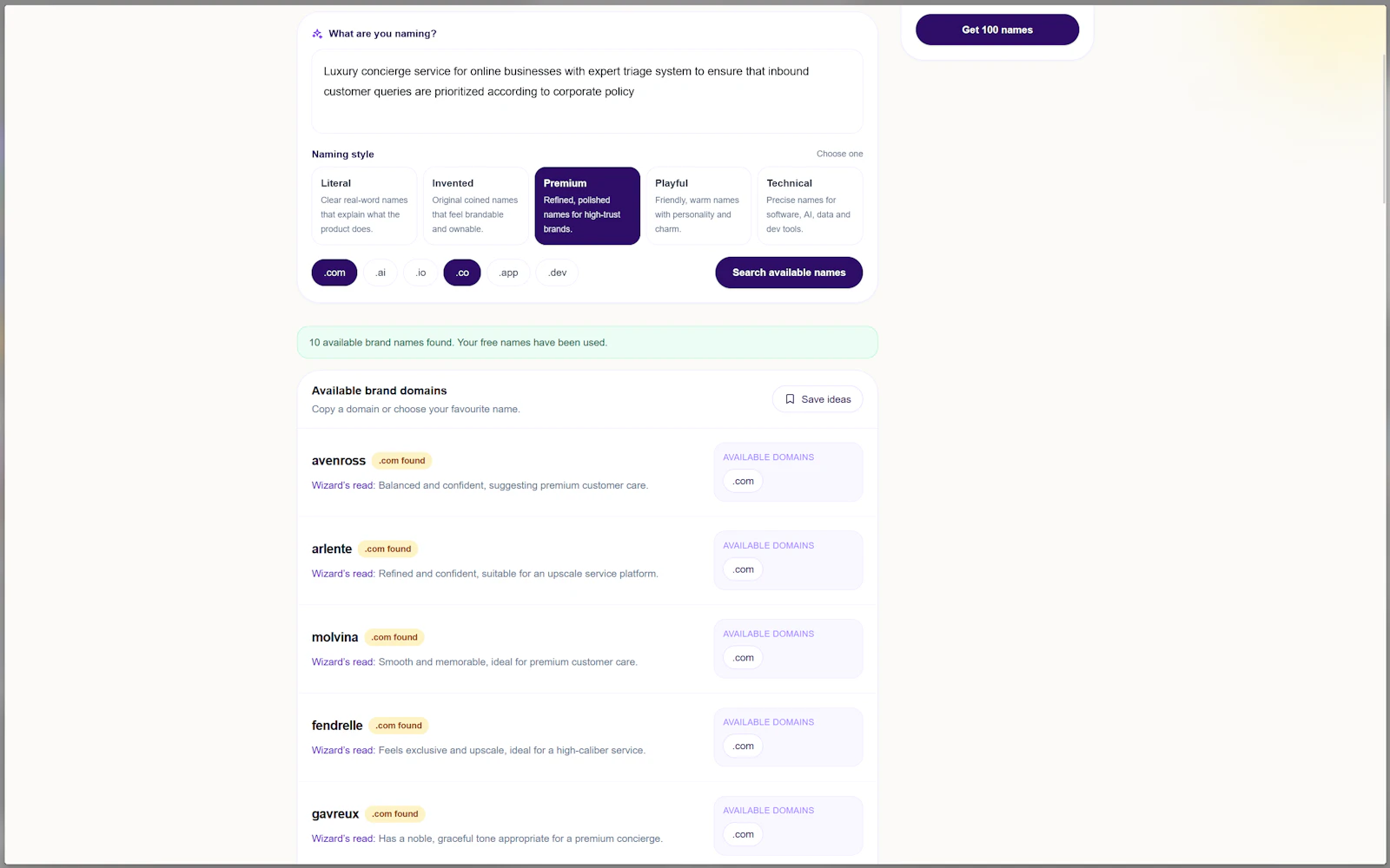 BrandNameWizard screenshot 4