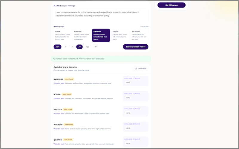 BrandNameWizard screenshot 4