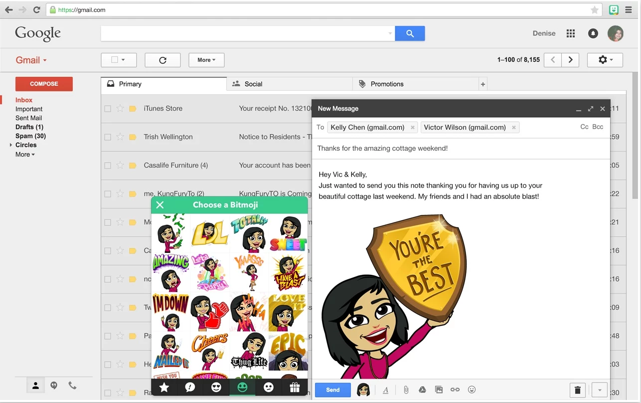 Bitmoji Chrome Extension Image