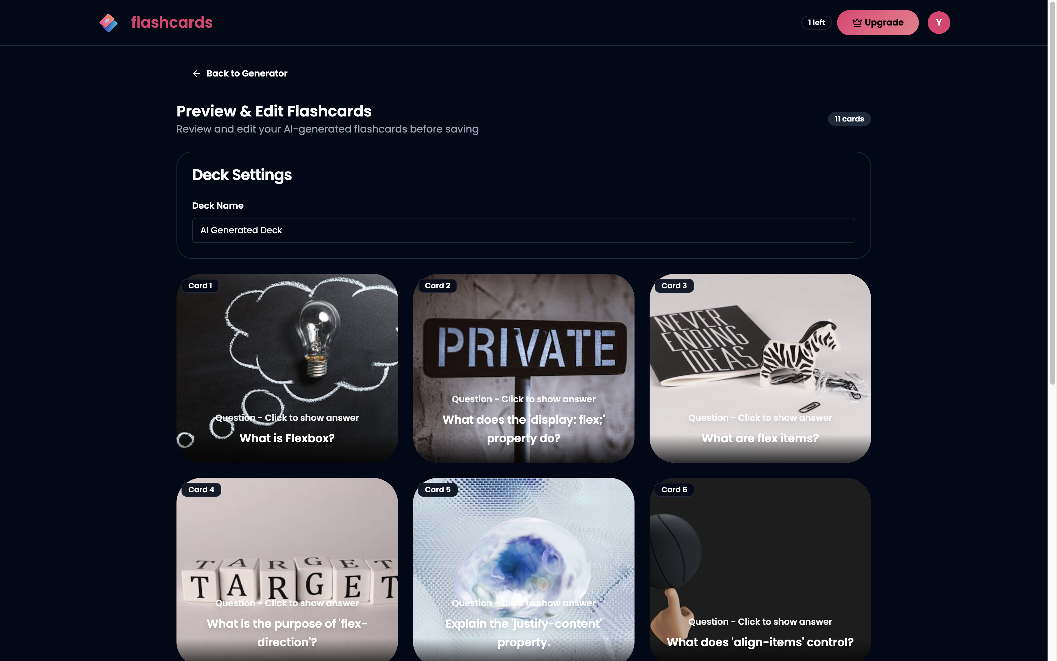 flashcards from dollyland.ai gallery image