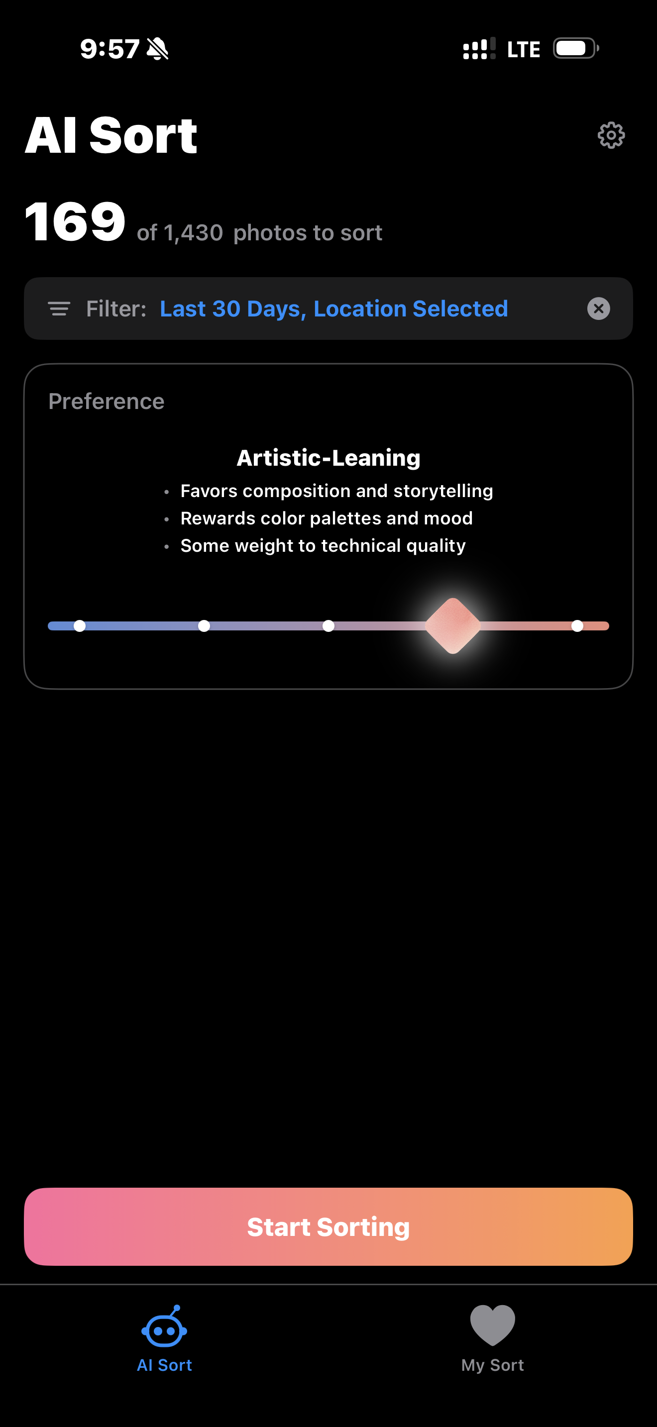 SpectraSort - Main product screenshot demonstrating key features and user interface