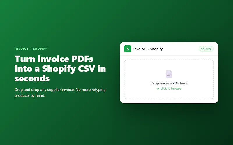 Invoice to Shopify CSV Parser 截图 1
