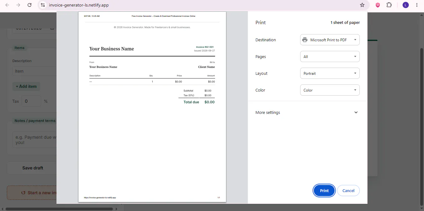 Free Invoice Generator gallery image