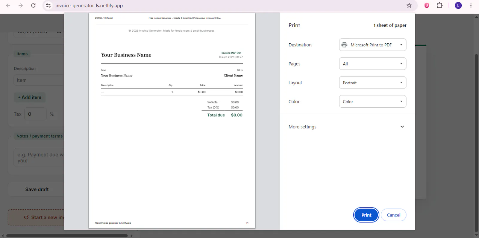 Free Invoice Generator screenshot 4