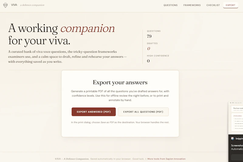 VIVA — A Defence Companion screenshot 5