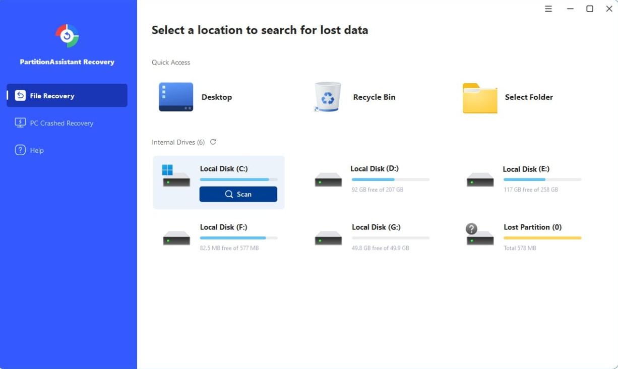 PartitionAssistant Recovery gallery image