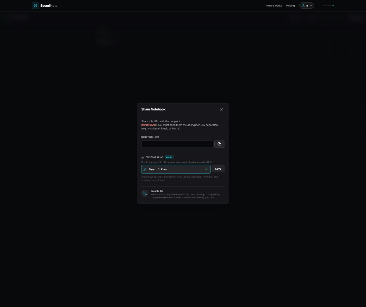 SecuriNote - Screenshot 5 showing product features and functionality