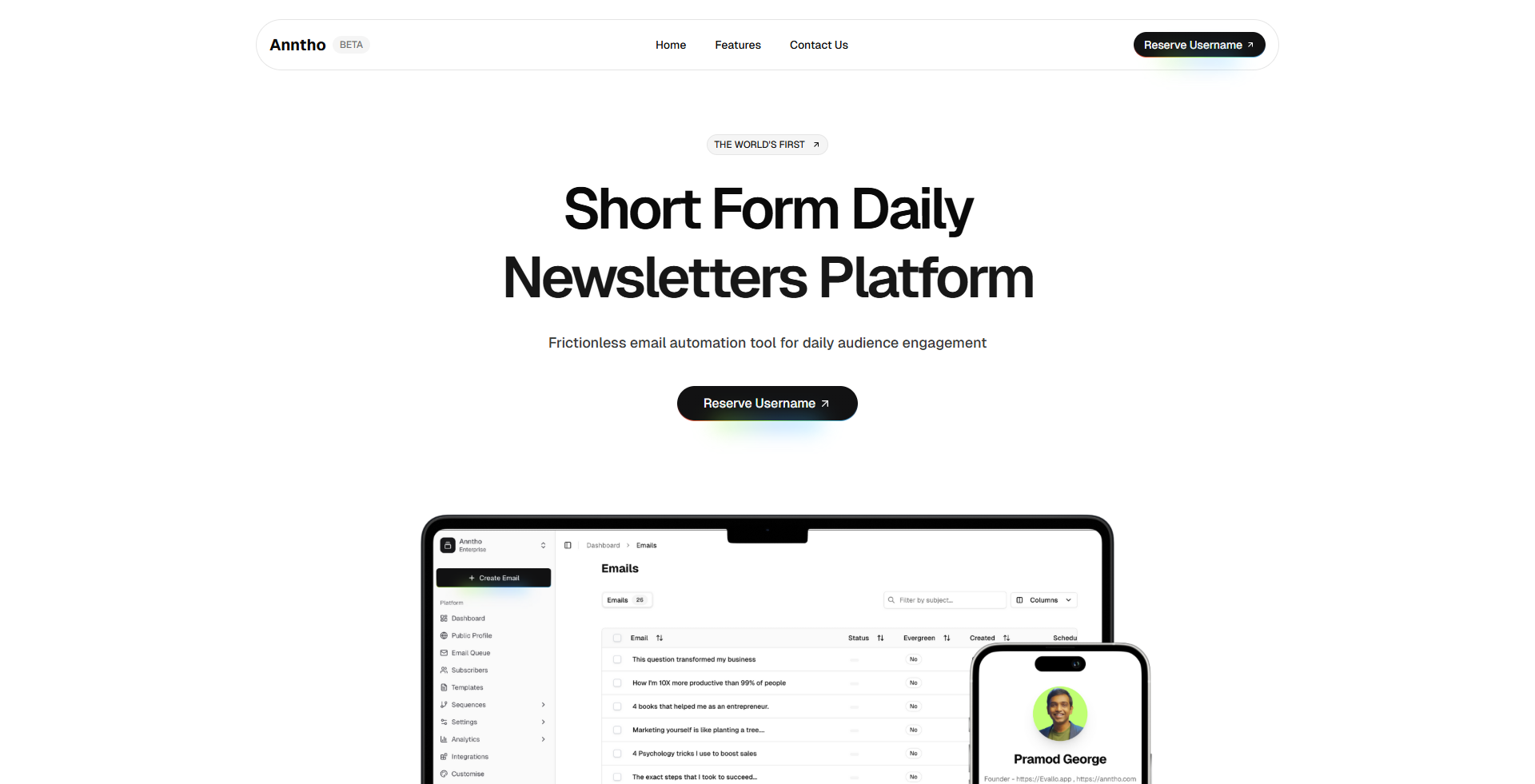Anntho - Main product screenshot demonstrating key features and user interface