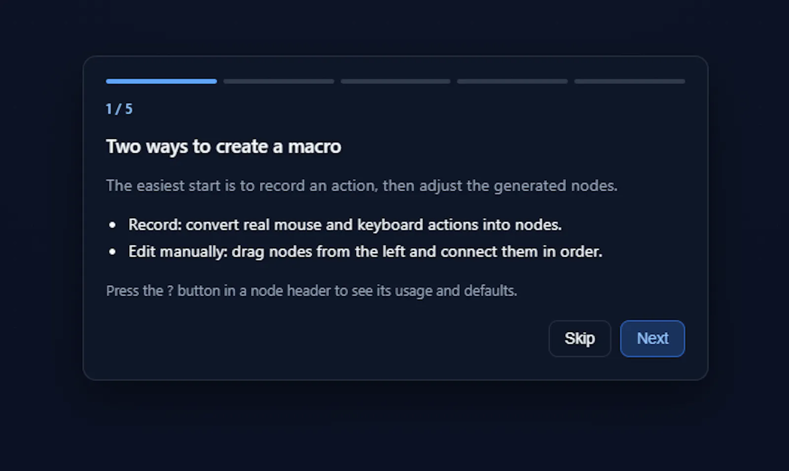 Nodetavi Macro screenshot 3