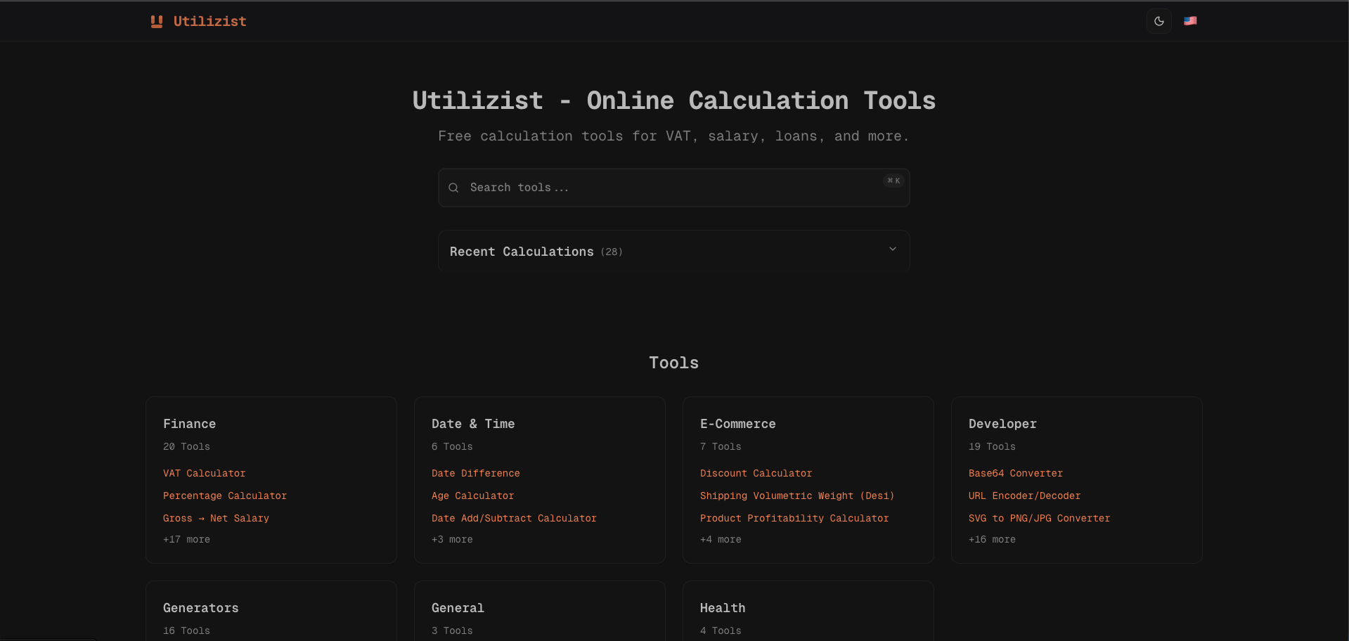 Utilizist - Main product screenshot demonstrating key features and user interface