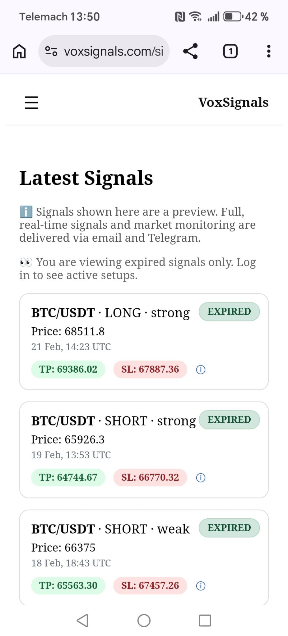 VoxSignals - Screenshot 2 showing product features and functionality