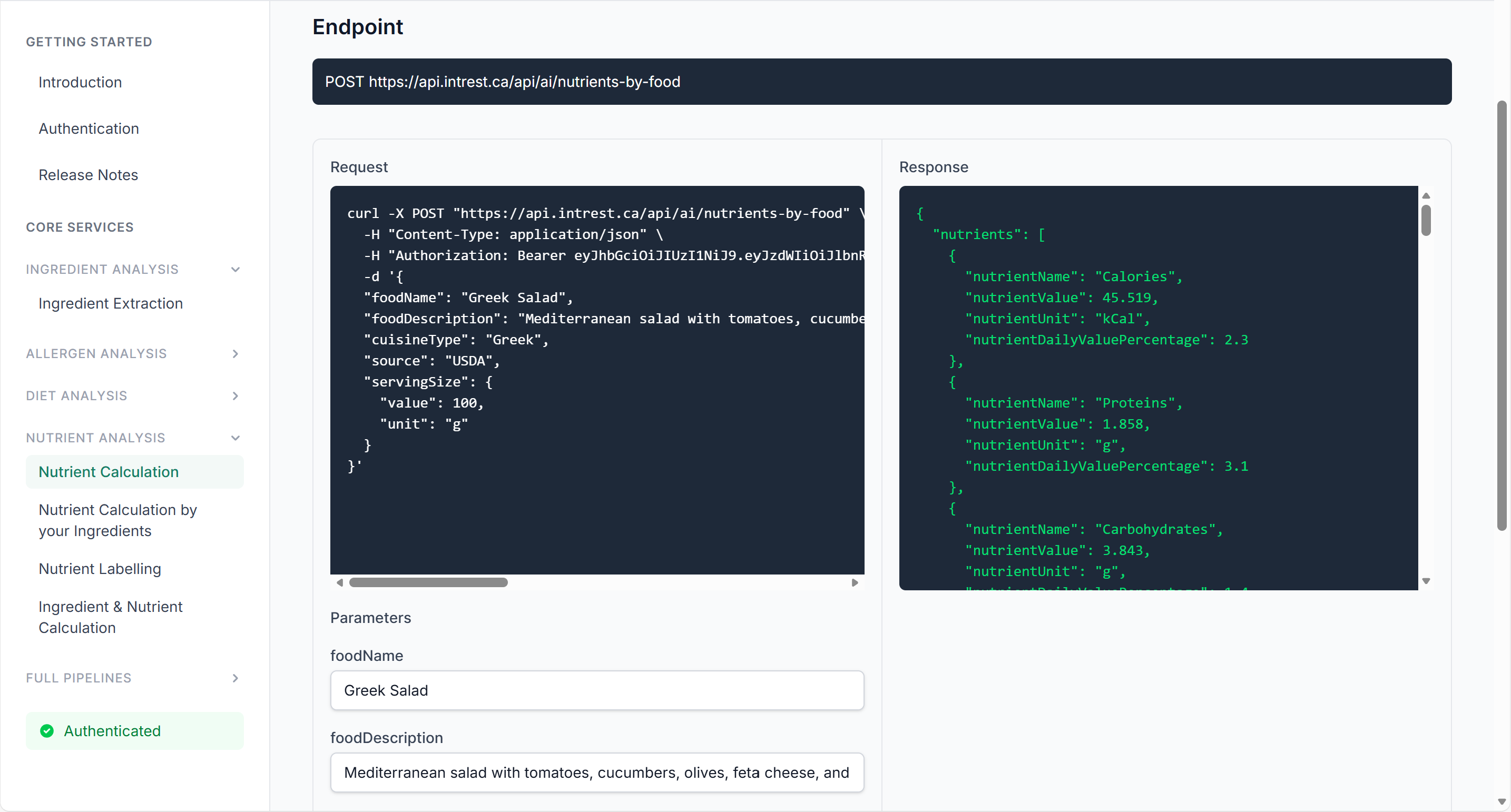 IntRest – Intelligent Food API gallery image
