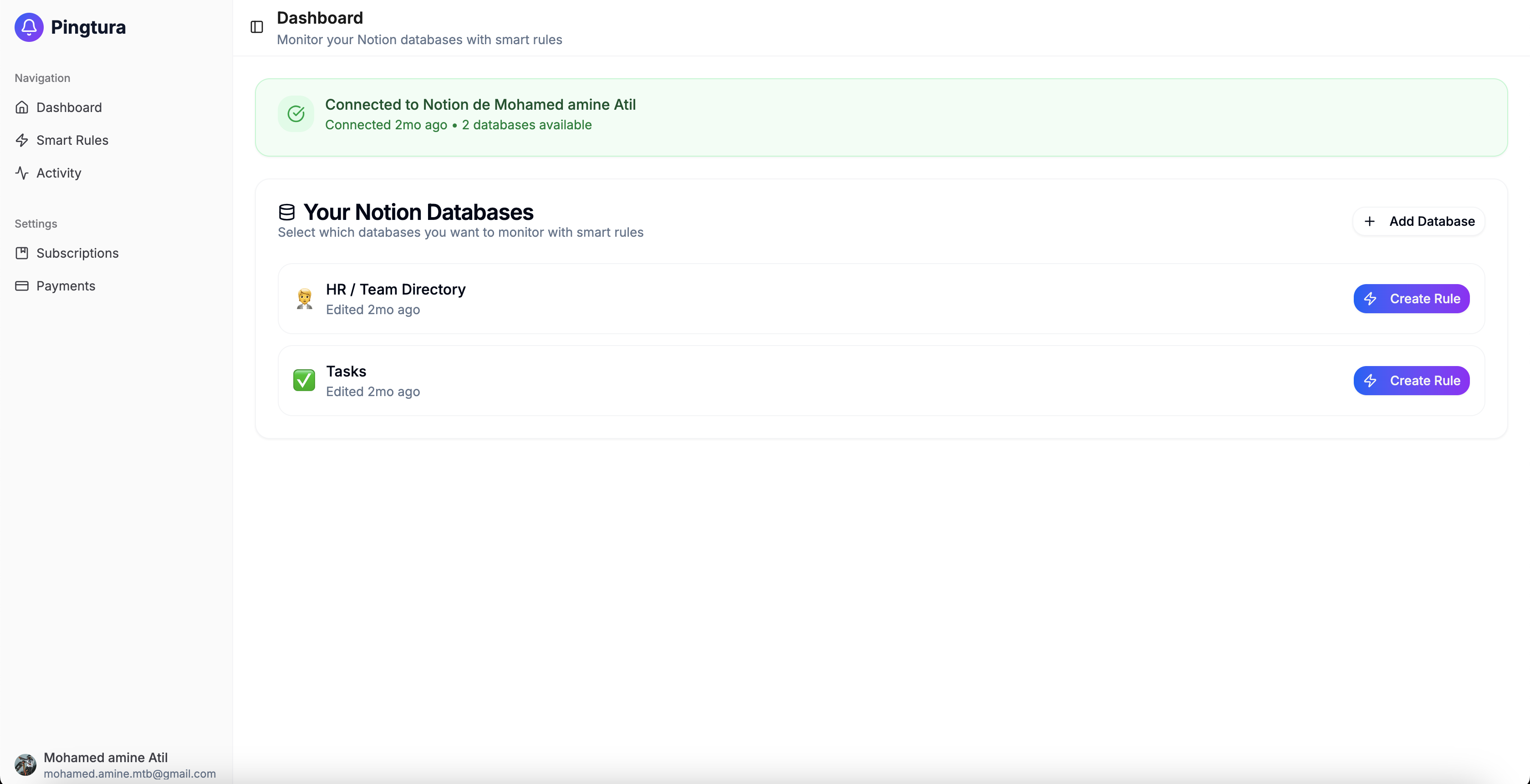 Pingtura - Screenshot 2 showing product features and functionality