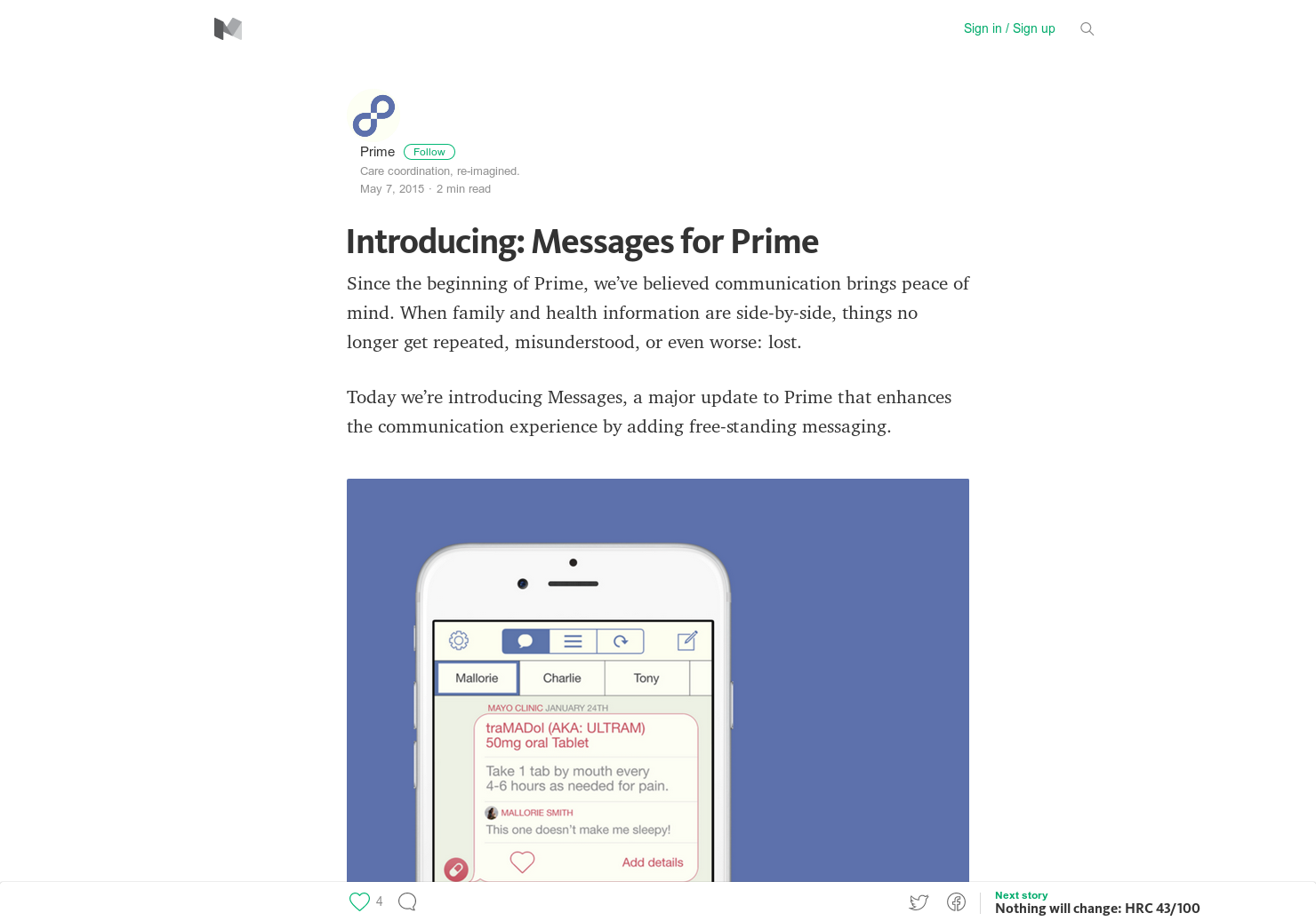 Messages for Prime