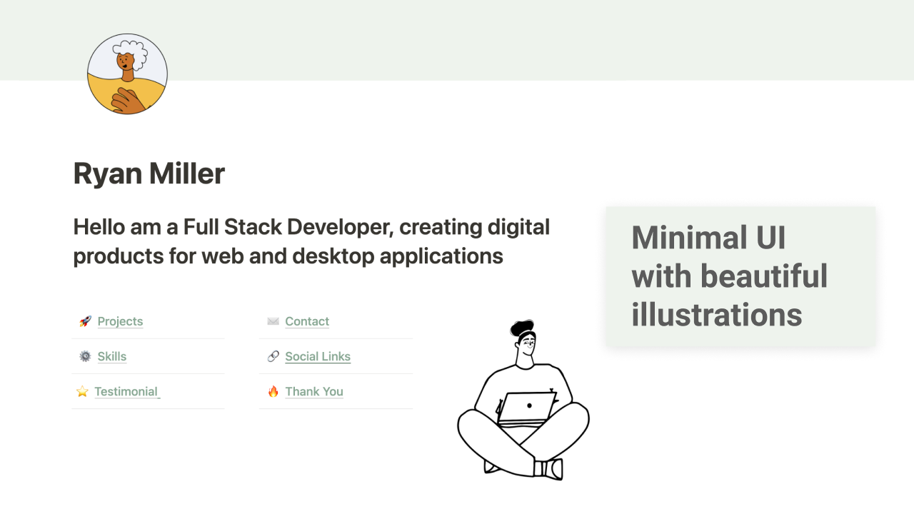 Notion Portfolio Template gallery image