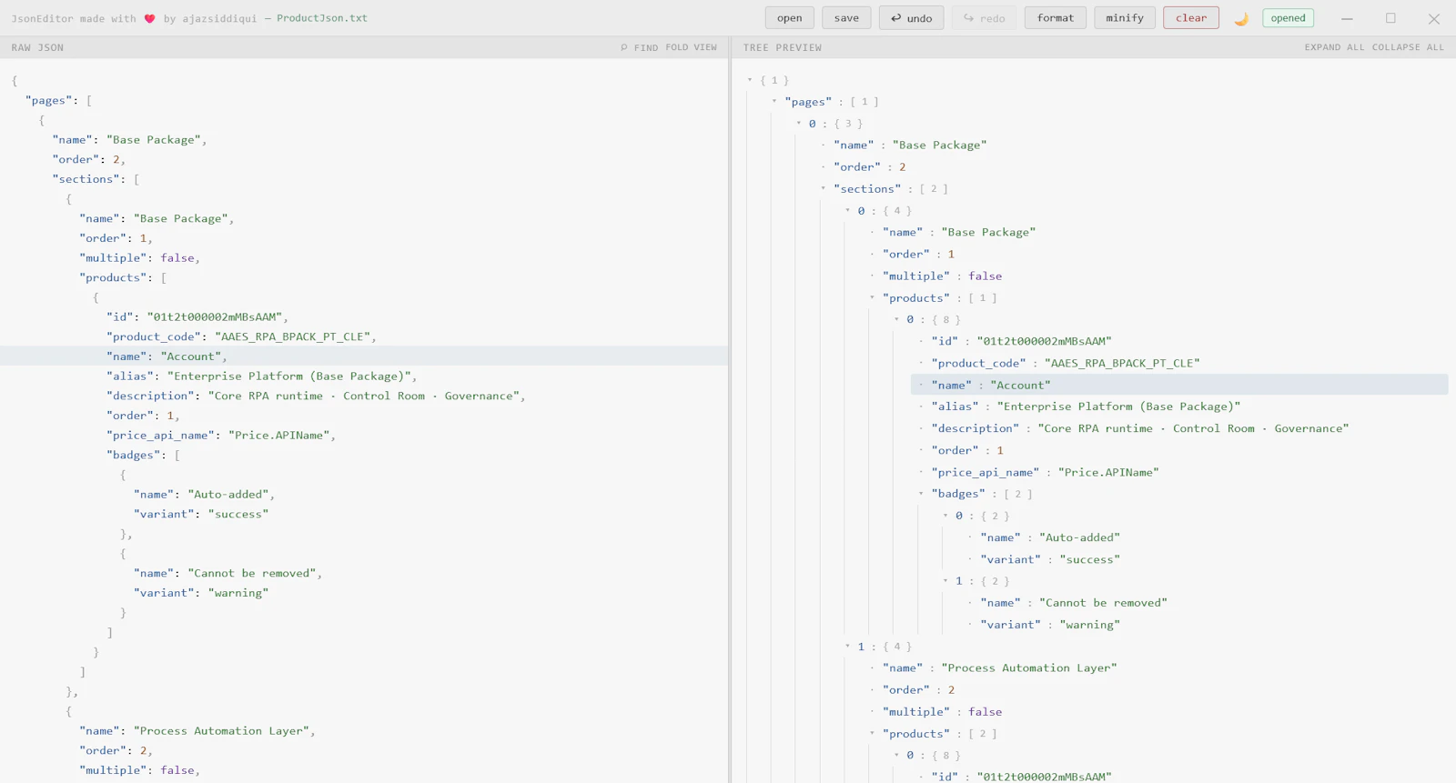 jsonedit.app screenshot 2