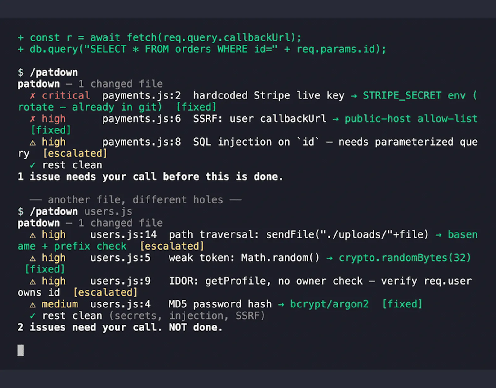 Patdown screenshot 2