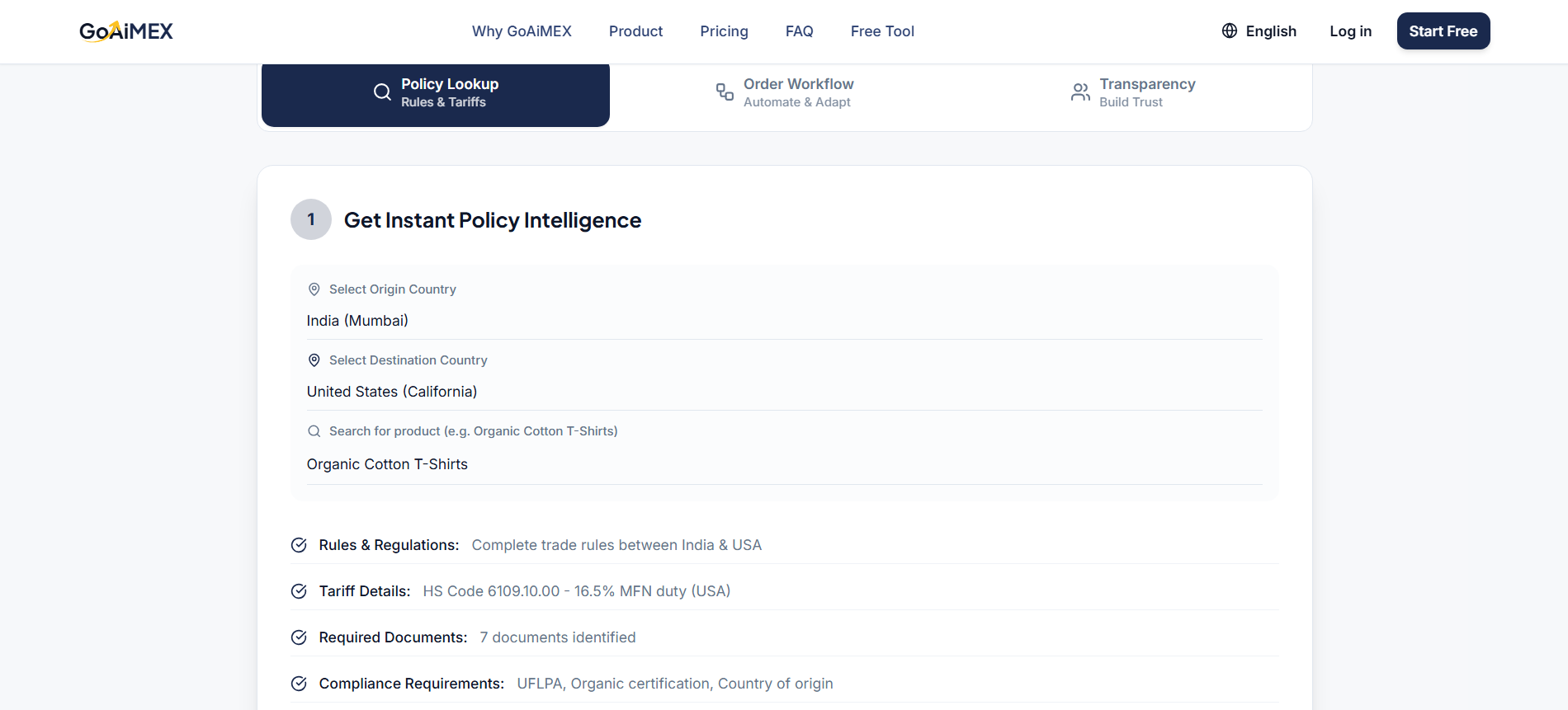 GoAiMEX: AI-Powered Export Compliance gallery image