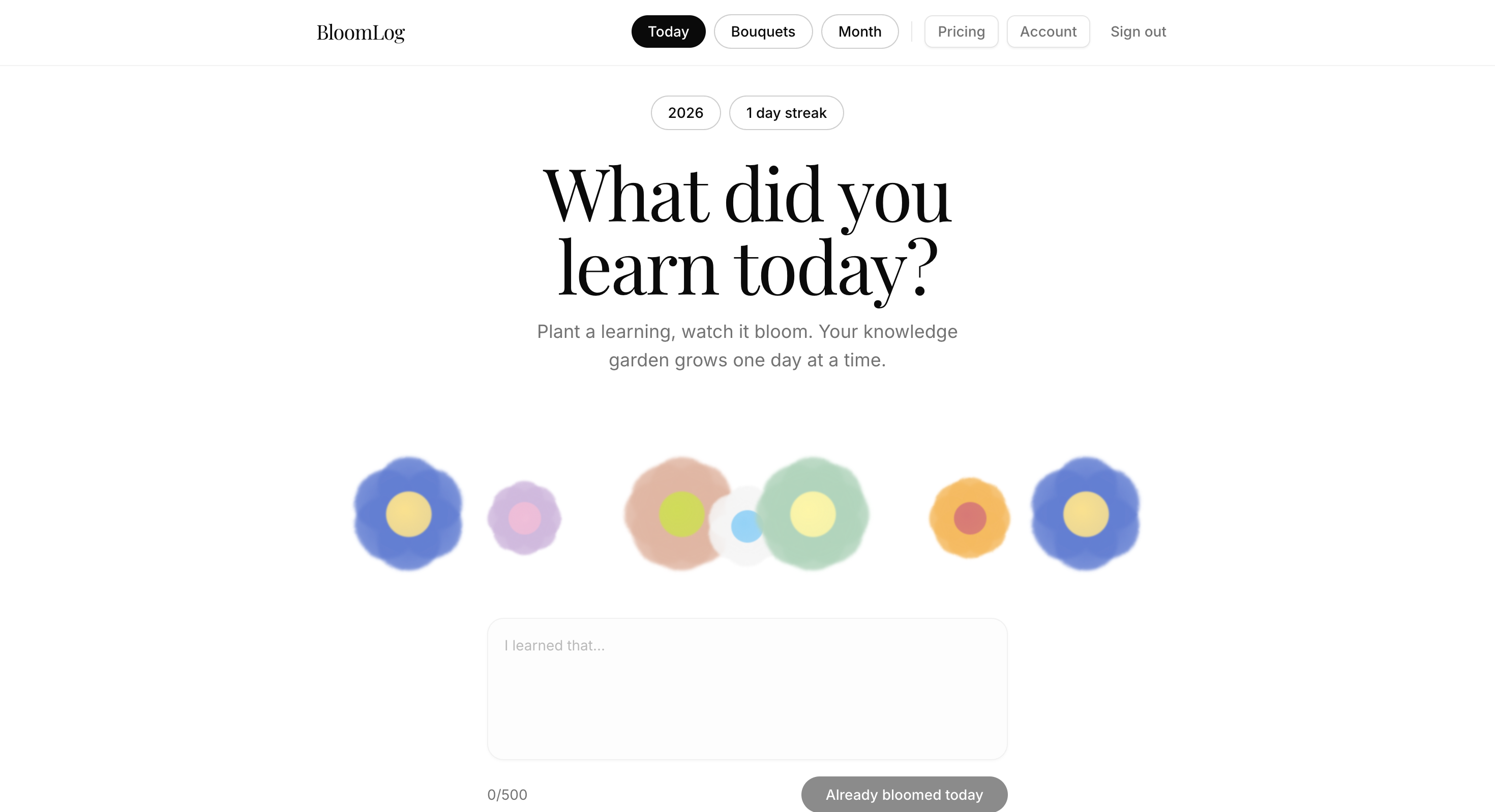 BloomLog gallery image