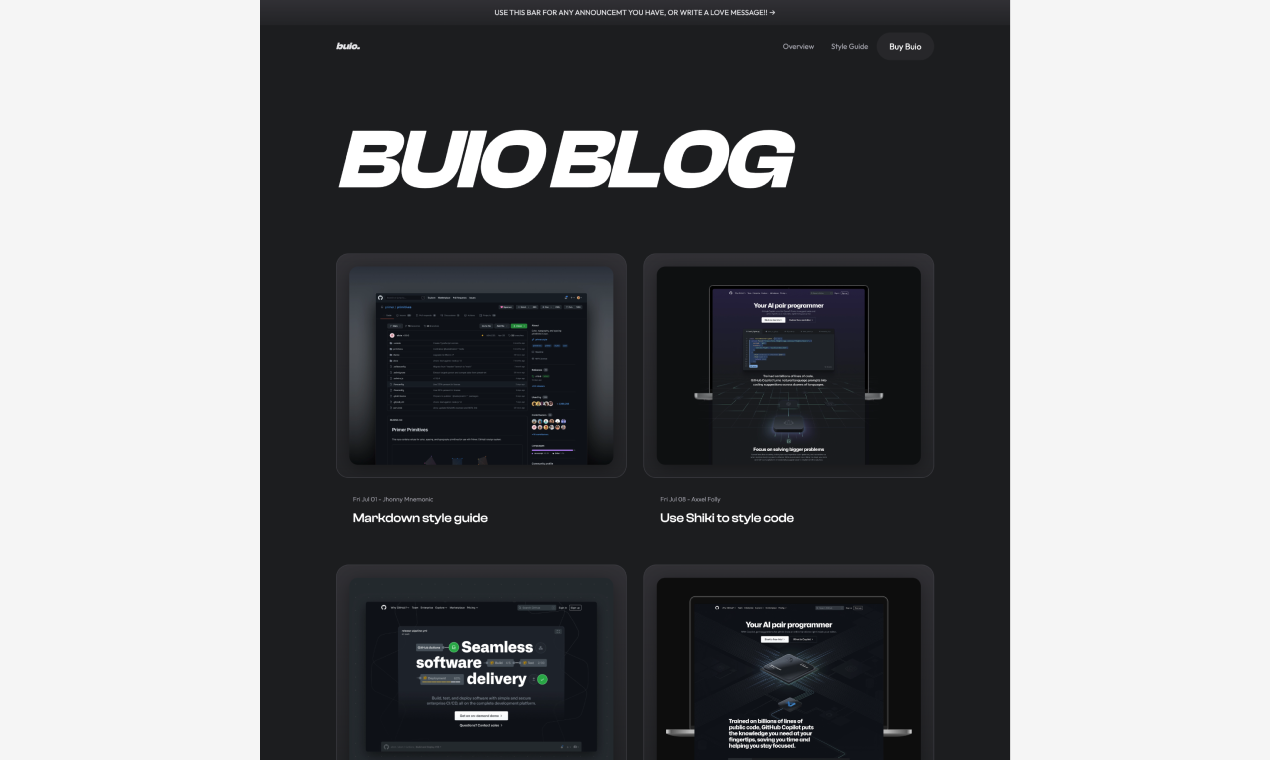 Buio UI Kit - A dark multipage theme made with Astro, Tailwind CSS & MDX media 4