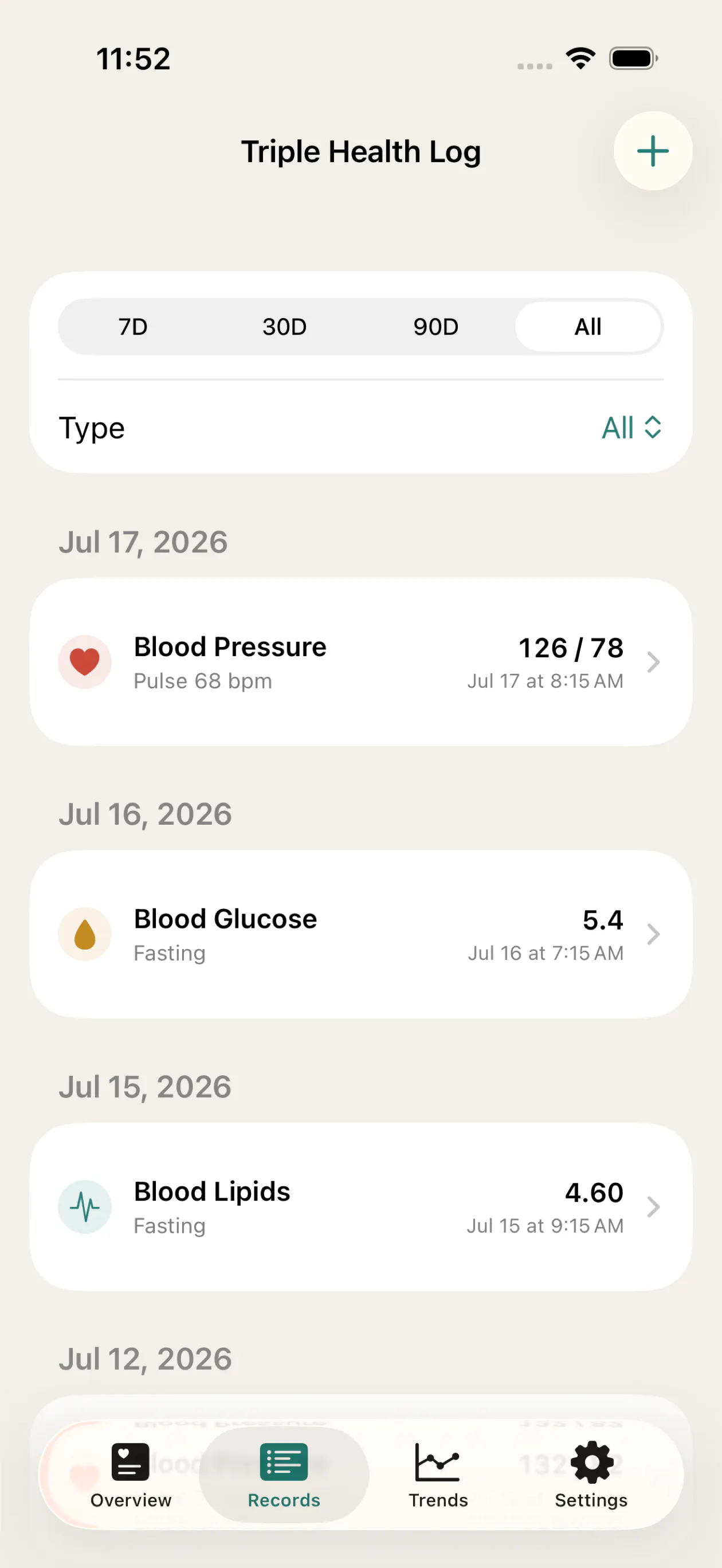 Triple Health Log gallery image