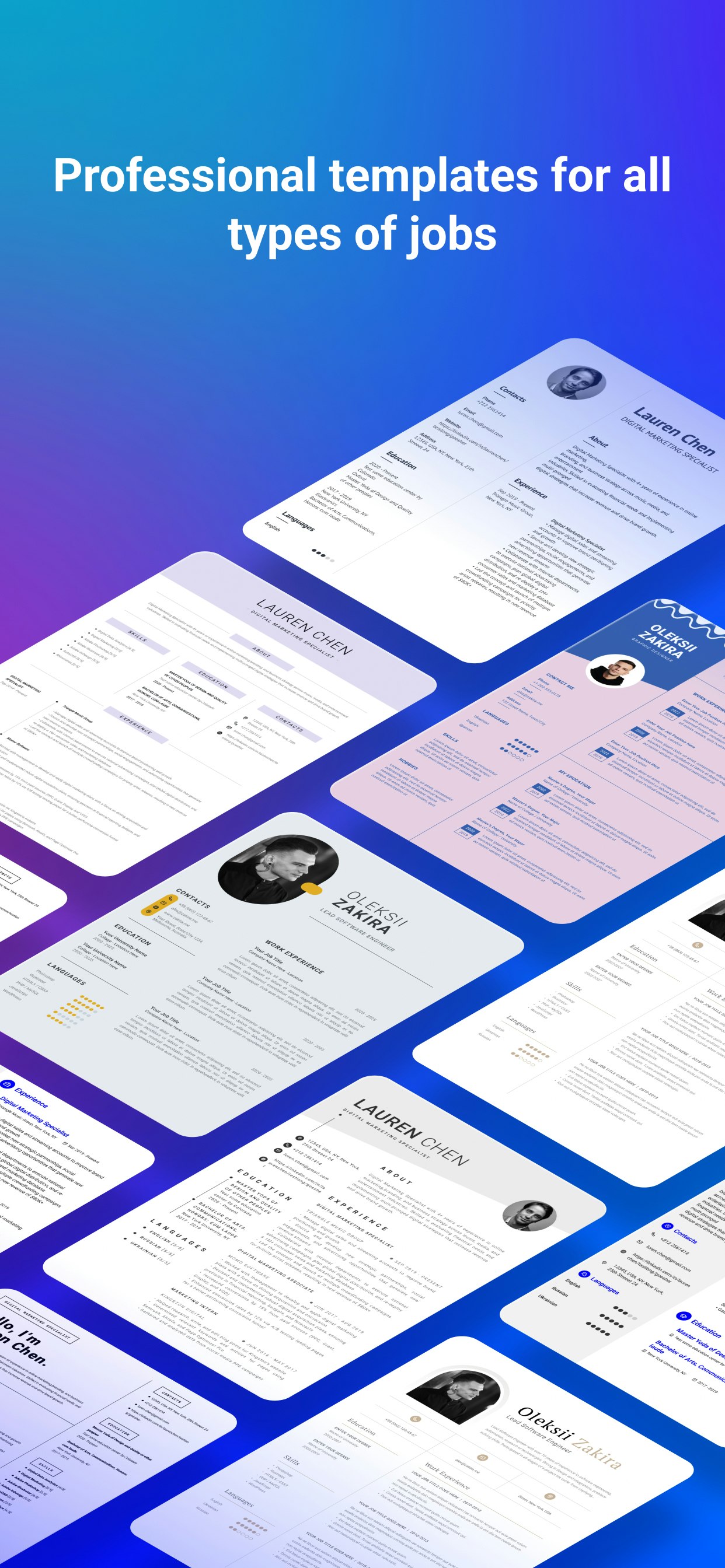 ผู้ผลิต CV - แอปพลิเคชันมือถือสำหรับการสร้างประวัติย่อ media 5
