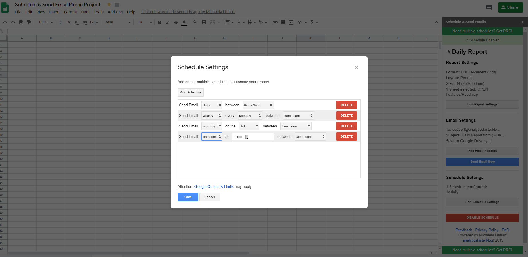 Schedule & Send Emails in Google Sheets gallery image