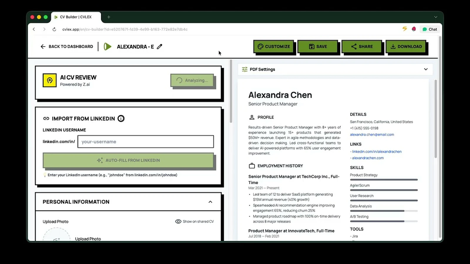 CVLEX screenshot 1 (video preview)